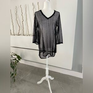 Jordan Taylor Black Mesh Swim Coverup